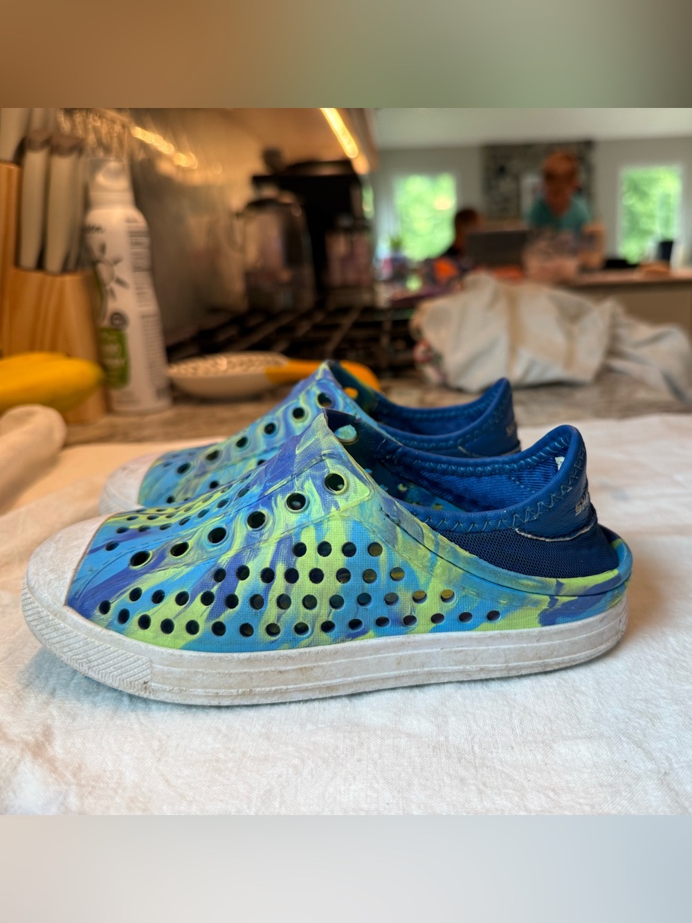 Skechers Blue & Green Slip-On Kids Water Shoes